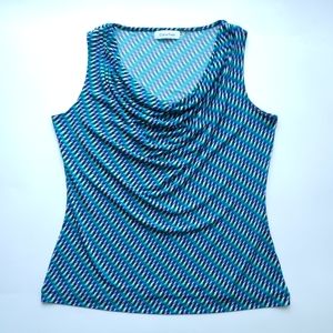 Calvin Klein Drape Neck Sleeveless Top